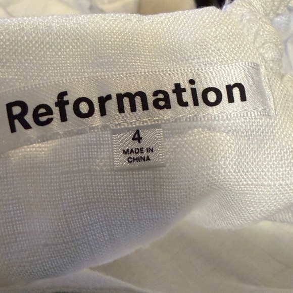 Reformation Bridgton Linen Midi Dress White - Picture 8 of 10